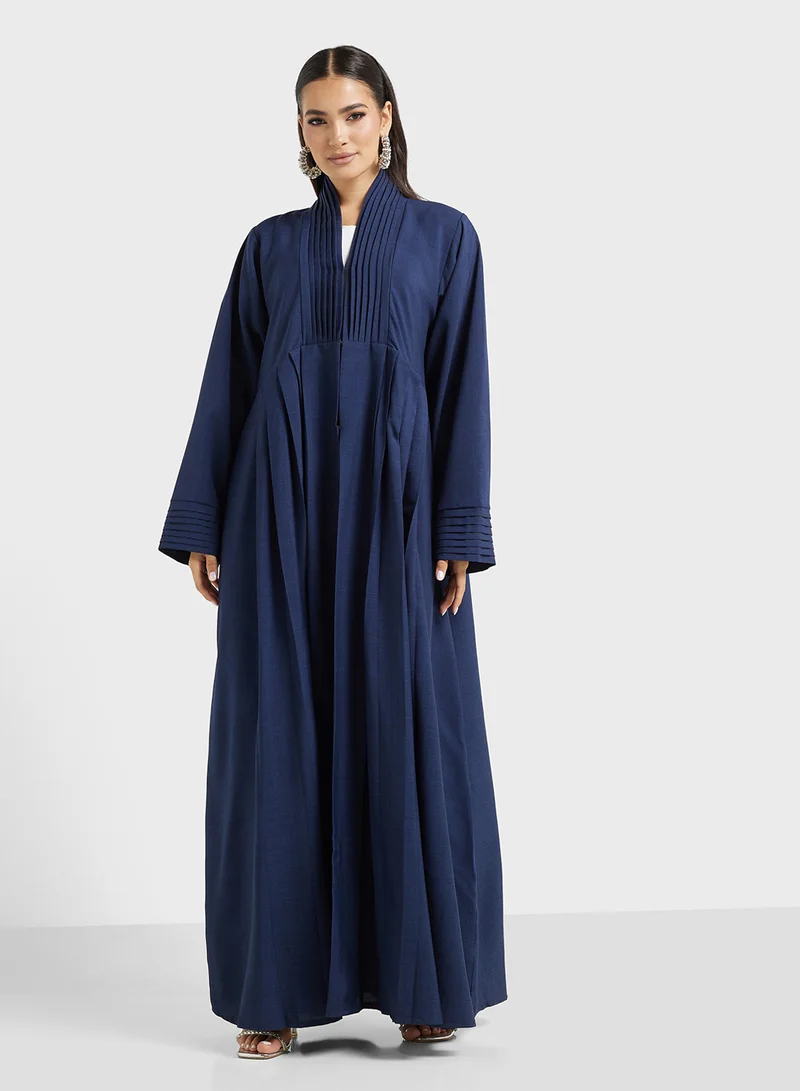 hayas closet V-Neck Flared Sleeve Abaya