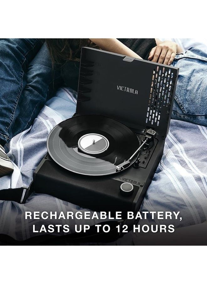 VICTROLA Revolution GO 3-Speed Bluetooth Portable Rechargeable Record Player with Built-in Speakers | Black & Grey VSC-750SB-SLG  - Image 2