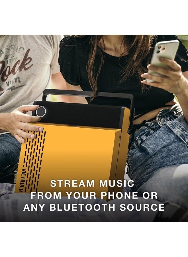 VICTROLA Revolution GO 3-Speed Bluetooth Portable Rechargeable Record Player with Built-in Speakers | Black & Grey VSC-750SB-SLG  - Image 3