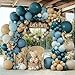 Pinbra Dusty Blue Tan Balloon Garland Double Stuffed Slate Pastel Blue Brown Nude White Sand Latex Balloons Arch Kit for Neutral Birthday Baby Shower Gender Reveal Bridal Wedding Bear Party Decorations - Image 3