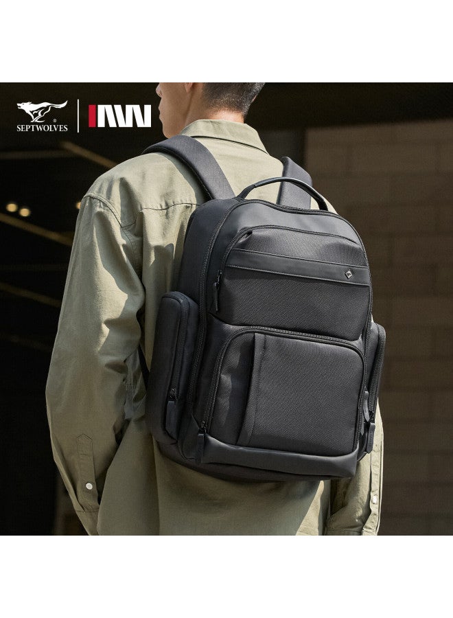 Septwolves Seven Wolves Men's Backpack College Laptop Bag Schoolbag Commuter Business Backpack Large Capacity Travel Bag New Model - Image 1