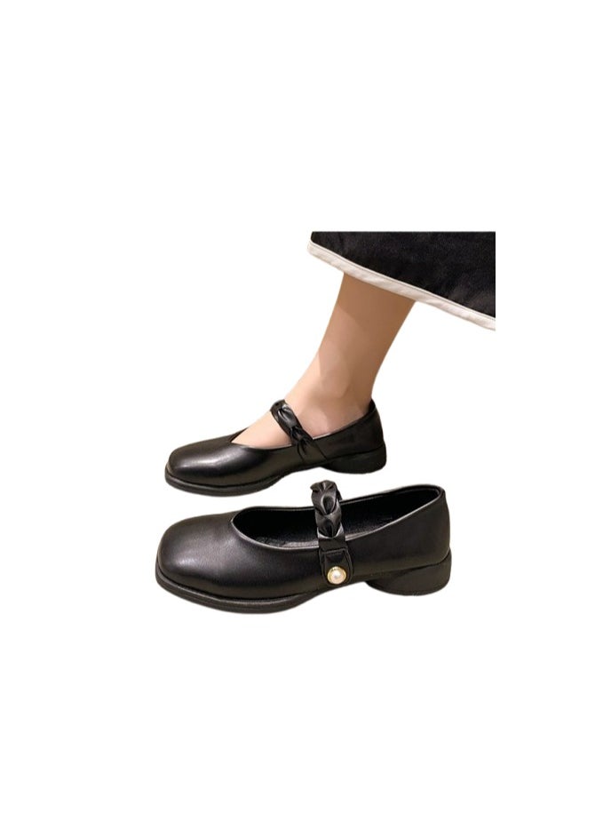 RIOXS - Women's Fashion Loafers Classic Soft Sole Mary Jane Shoes Square Toe Comfortable Low Heel Flats - Image 1