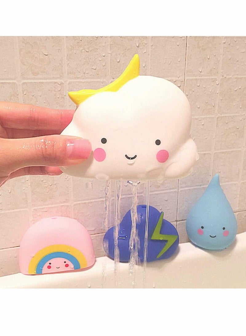 Y&D 4 Pack Bathtub Toy Children's Soft Water Toys Bath for Toddlers Hair Wash Tool Swimming Pool Gift Set Types Include Rain Cloud Rainbow Thunder - Image 5