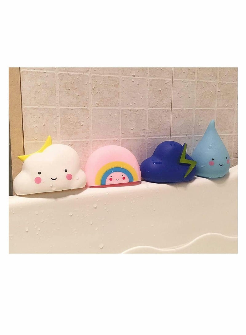 Y&D 4 Pack Bathtub Toy Children's Soft Water Toys Bath for Toddlers Hair Wash Tool Swimming Pool Gift Set Types Include Rain Cloud Rainbow Thunder - Image 4