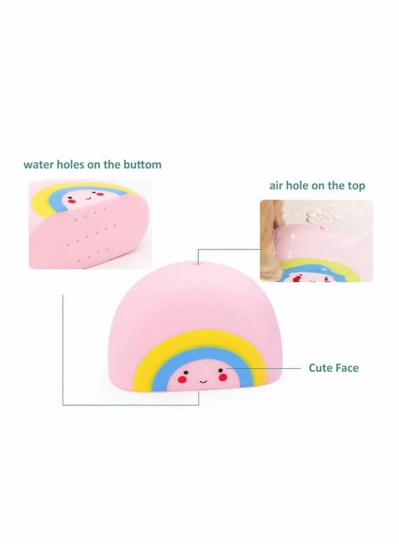 Y&D 4 Pack Bathtub Toy Children's Soft Water Toys Bath for Toddlers Hair Wash Tool Swimming Pool Gift Set Types Include Rain Cloud Rainbow Thunder - Image 3