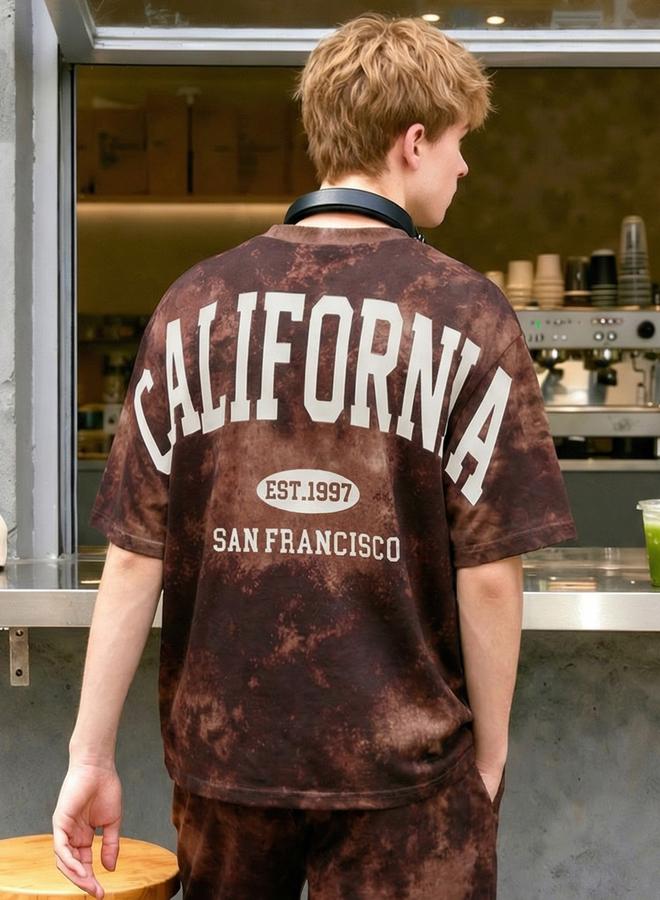 Take Two Men Tie-Dye Print Relaxed Fit T-Shirt and Shorts Set - Image 3