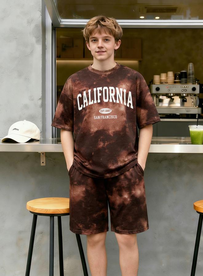 Take Two Men Tie-Dye Print Relaxed Fit T-Shirt and Shorts Set - Image 5