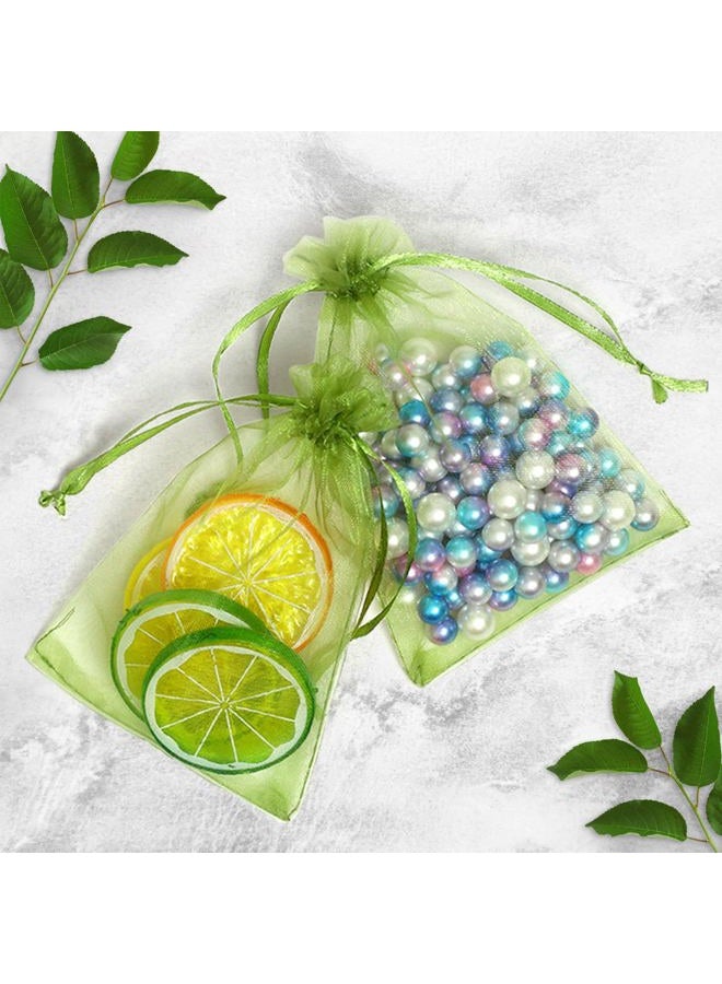 ANZNKU 50 Pack Organza Bags 4 x 6 inch Premium Sheer Drawstring Small Mesh Bags for Candy Jewelry Party Wedding Christmas Favor Gift Bags (Green) - Image 4