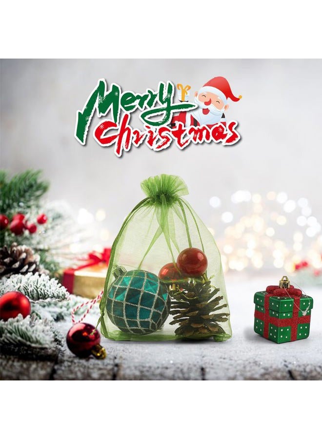 ANZNKU 50 Pack Organza Bags 4 x 6 inch Premium Sheer Drawstring Small Mesh Bags for Candy Jewelry Party Wedding Christmas Favor Gift Bags (Green) - Image 3