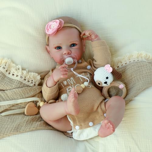 KSBD Realistic Reborn Baby Dolls  20 Inch Cute Real Life Baby Girl Doll Lifelike Newborn with Full Vinyl BodyReal Baby Dolls with Accessories for 3 Years Old Kids Gifts - Image 1