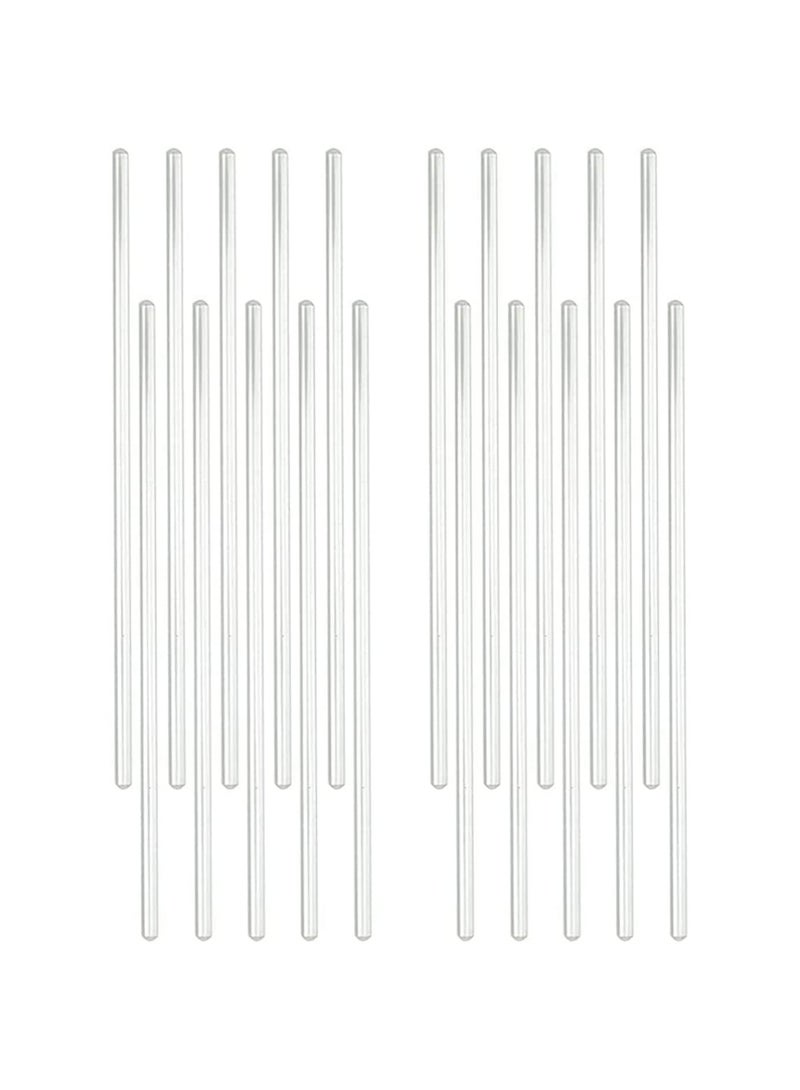 KASTWAVE 20 Pack Glass Stir Sticks, 5mm Lab Stirring Rod 6 inch Length with Both Ends Round for Science, Lab, Kitchen, Science Education and Stir Hot Cold Beverage  - Image 1