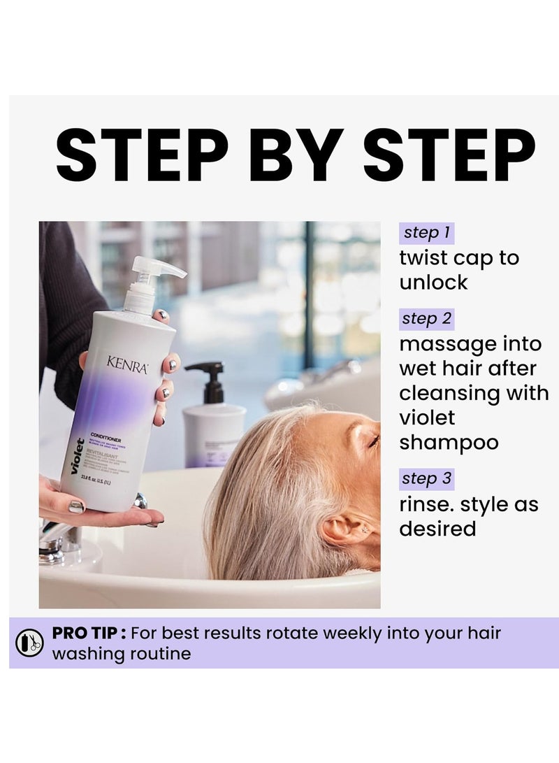Kenra Professional Violet Conditioner | Eliminates Brassy Tones | Purple Pigment + Deposit | Neutralizes Yellow | Moisturizes Processed Hair | Enhances Vibrancy of Blonde or Gray Hair | Color Safe - Image 4