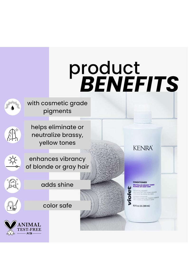 Kenra Professional Violet Conditioner | Eliminates Brassy Tones | Purple Pigment + Deposit | Neutralizes Yellow | Moisturizes Processed Hair | Enhances Vibrancy of Blonde or Gray Hair | Color Safe - Image 2