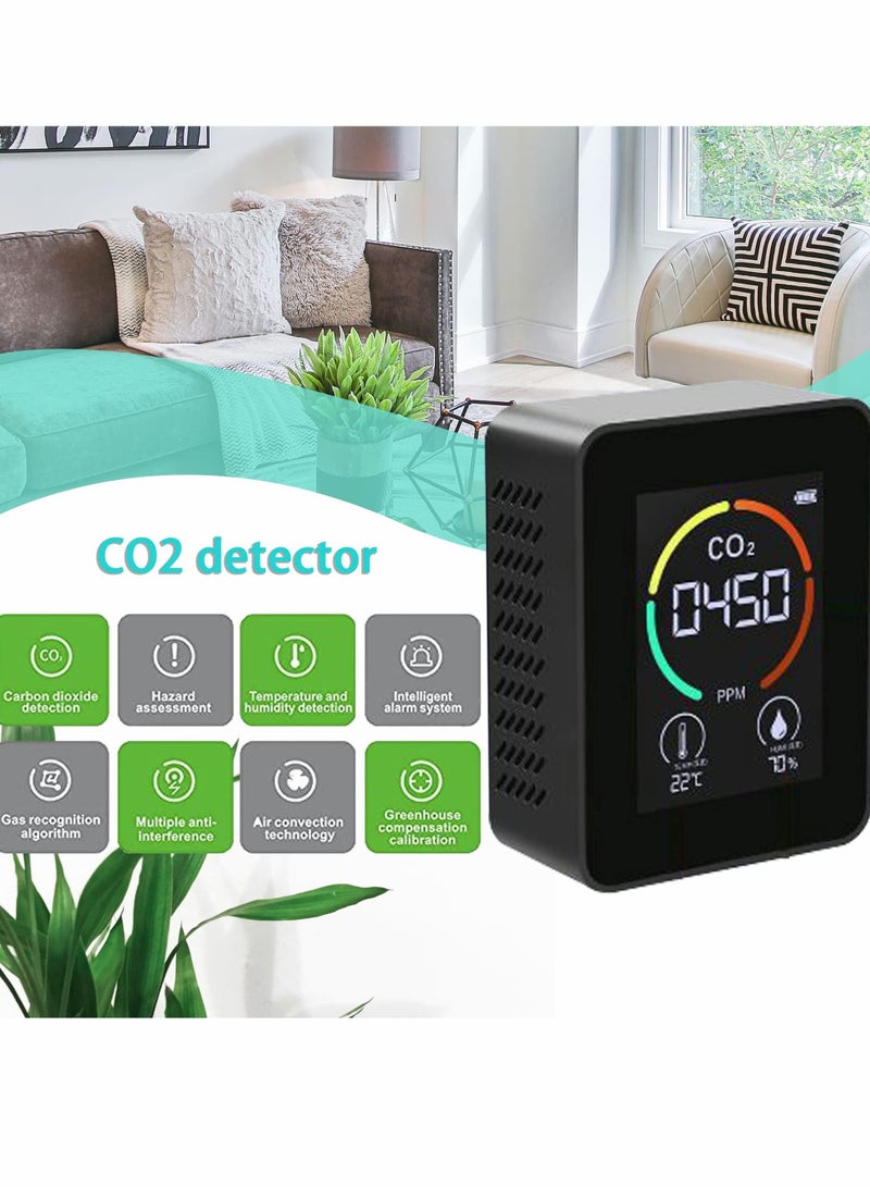 KASTWAVE CO2 Detector, CO2 Detector Air Monitor, Carbon Dioxide Detector with Temperature Humidity - Image 2