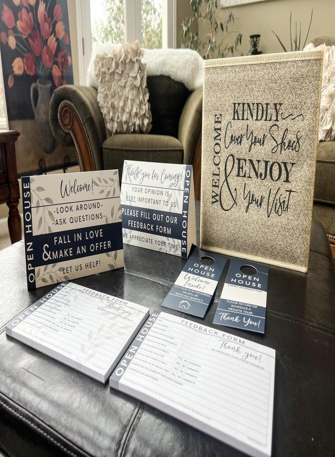 Life Charge Open House Supplies. Real Estate Sign in Book Guest Registry Notepad for Collecting Realtor Leads & Home Sale Feedback. Kit has Form Pads, Door Hangers & Tent Card Displays. Stately Blue,Two-pack. - Image 3
