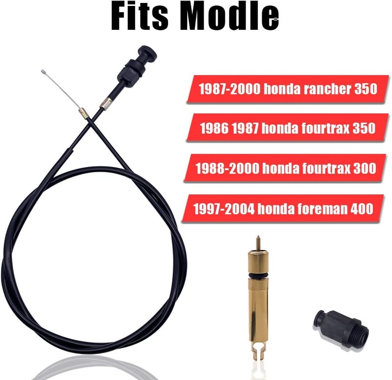 Aniro Moto Carburetor Choke Cable and Starter Valve Plunger Kit for Honda TRX350 Rancher 350 Fourtrax 300 350 Foreman 400 - Image 3