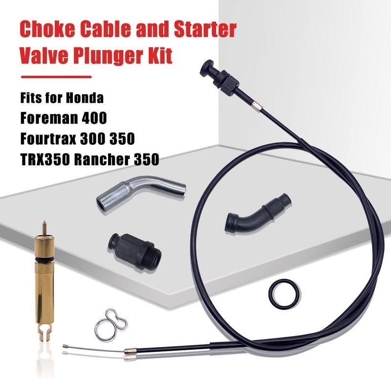 Aniro Moto Carburetor Choke Cable and Starter Valve Plunger Kit for Honda TRX350 Rancher 350 Fourtrax 300 350 Foreman 400 - Image 2