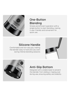 Home Basic HOMEBASIC 450ML Borosilicate Glass Portable Blender Juicer for Smoothie and Juices Shakes Crushing Ice Baby Food Kitchen 16500 RPM 126W Motor 4000mAh Battery Food Grade Jar Stainless Steel Blades  - Image 5