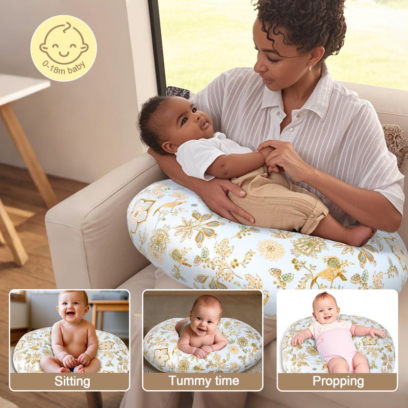 x-vesolje Baby Nursing Pillow for Breastfeeding, Adjustable Breastfeeding Pillow for Bottle Feeding, Nursing Support Pillow for Mom and Baby Healthier Nursing, Removable Cover- Floral - Image 3
