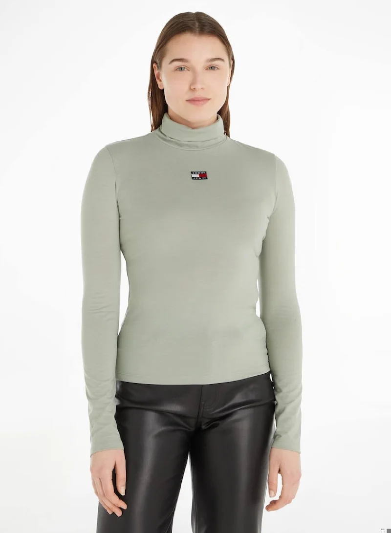 TOMMY JEANS Slim Fit Mock Turtleneck Jersey Top Sweater