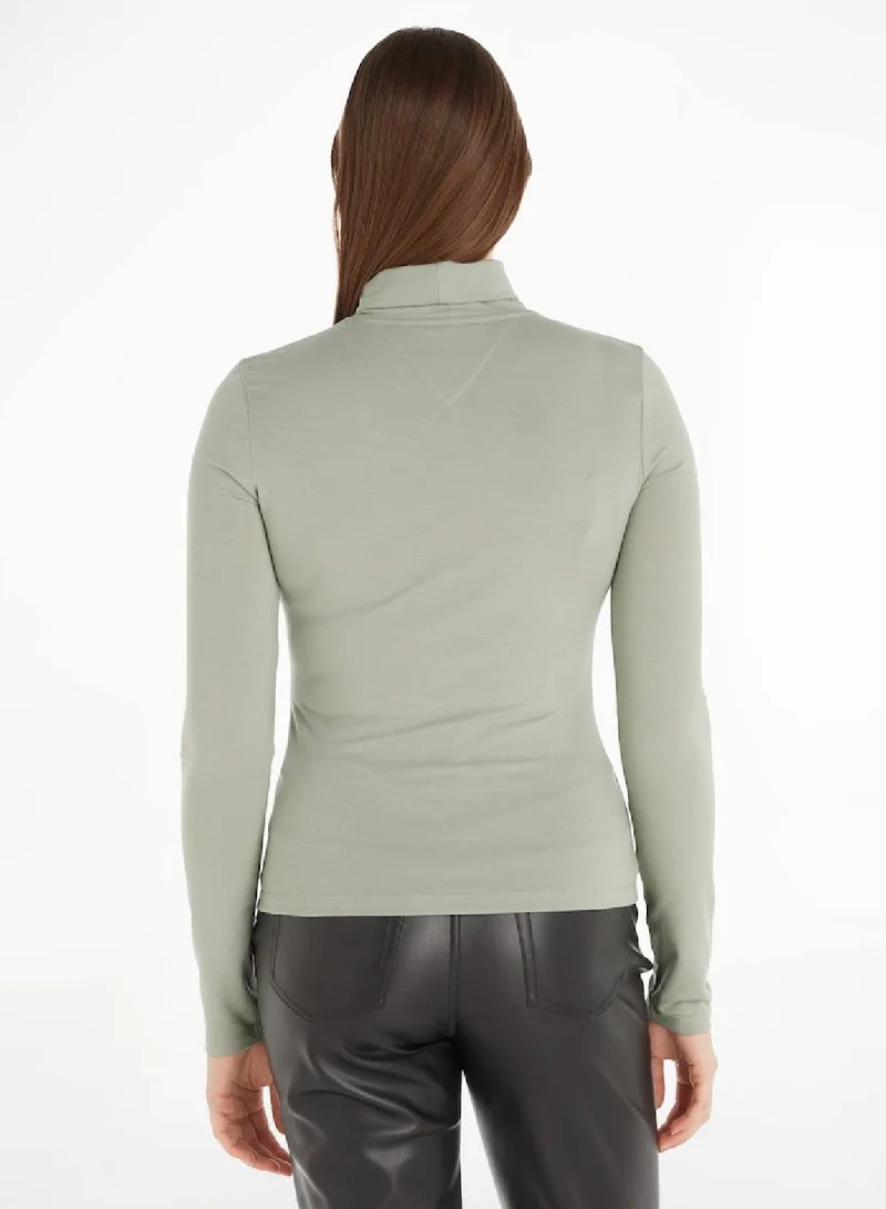 TOMMY JEANS Slim Fit Mock Turtleneck Jersey Top Sweater