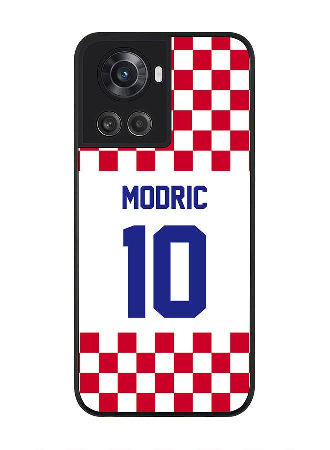 Stylizedd Rugged Black edge case for OnePlus 10R 5G/OnePlus Ace 5G Slim fit Soft Case Flexible Rubber Edges Anti Drop TPU Gel Thin Cover - Football Team - Croatia Player Name - Modric - Image 1