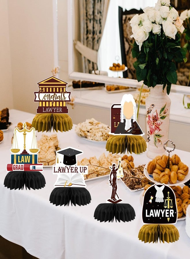 INNORU Lawyer Graduation Table Honeycomb Centerpieces, Congrats Lawyer Grad Party Table Toppers Law School Graduation Decoration Supplies Lawyer Grad Sign Table Centerpieces 9 PCS - Image 5