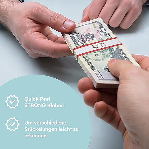 Noa Store 600 Coloured bandBand Bundles Self Adhesive Straps for Bill Wrappers - Image 4