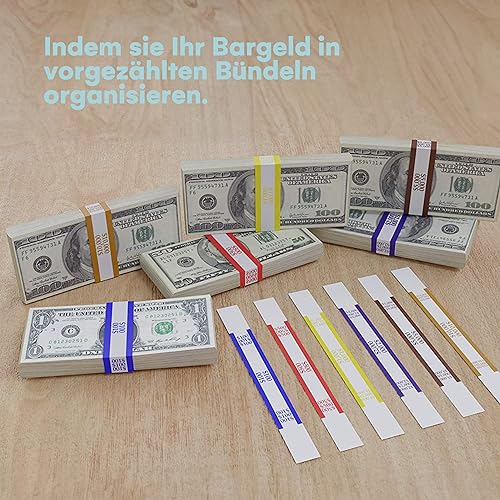 Noa Store 600 Coloured bandBand Bundles Self Adhesive Straps for Bill Wrappers - Image 2