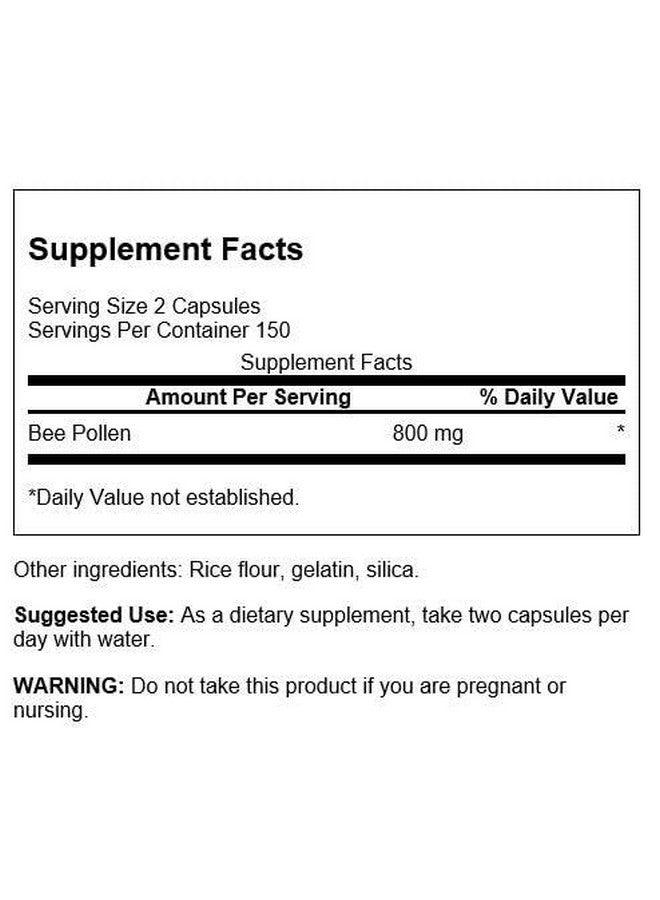 Swanson Premium Brand Swanson Bee Pollen 400 Milligrams 300 Capsules - Image 2