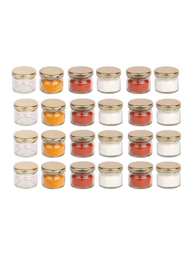 Pure Source India Very Small Mini Glass Jar Containers Cookie Jars - 20 Ml, 4 Piece, Clear - Image 1