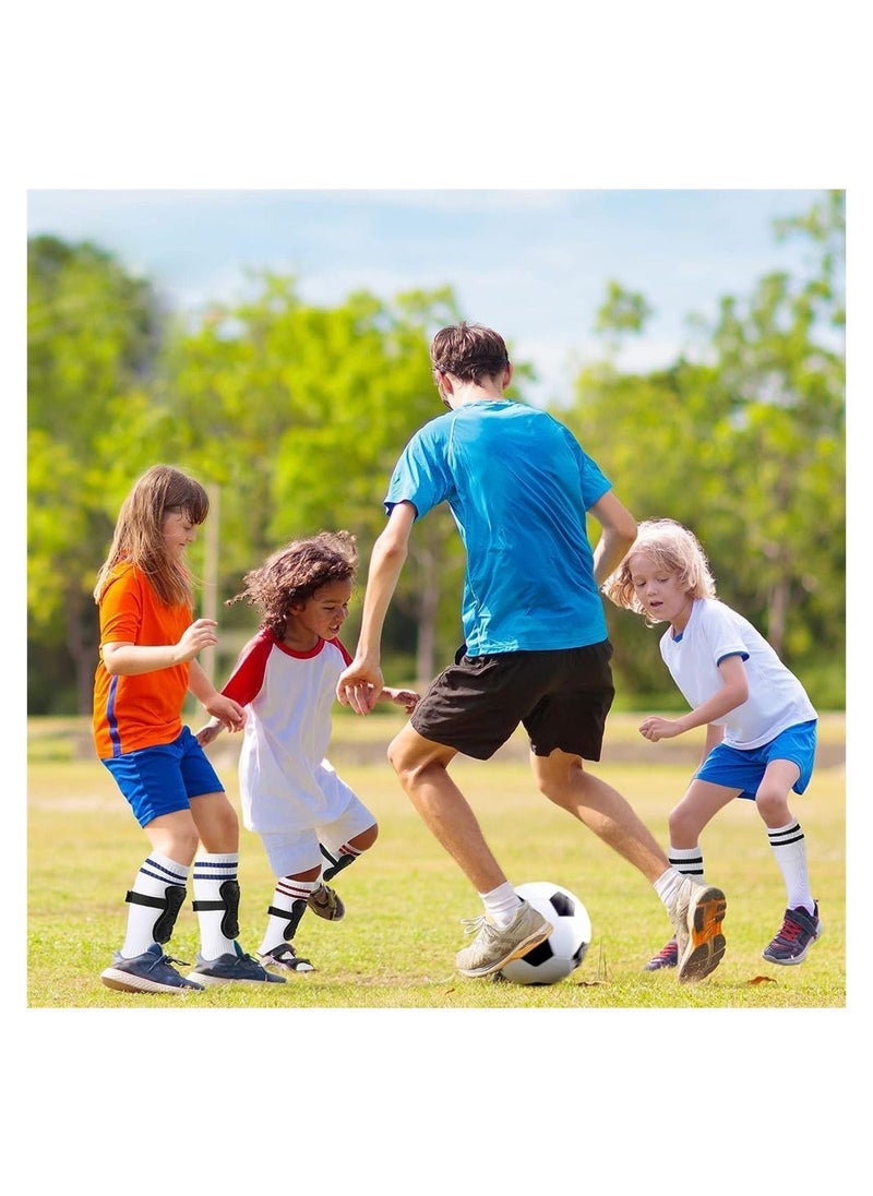 Football Shin Guards, 2 Pair Soccer Guards with Socks for Kids Youth, Lightweight Breathable Calf & Ankle Protective Gear Pads Equipment 6-15 Years Teenagers