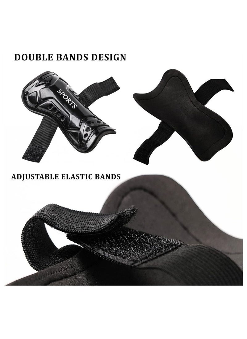 Football Shin Guards, 2 Pair Soccer Guards with Socks for Kids Youth, Lightweight Breathable Calf & Ankle Protective Gear Pads Equipment 6-15 Years Teenagers