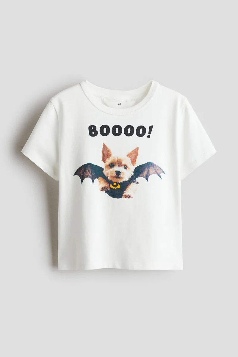 اتش اند ام تي-شيرت مزين بطبعة