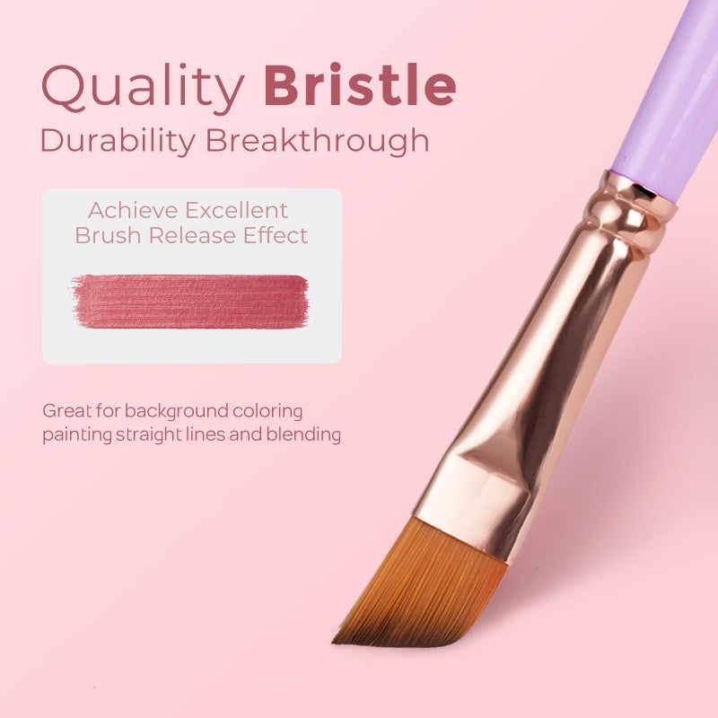 Nicpro 12pcs Artist Paint Brush Set, Aesthetic Pastel Paintbrushes Craft Paint Brushes for Acrylic Painting, Oil, Watercolor, Gouache, Tempera, Face, Body, Art Supplies for Artists and Beginners - Image 2
