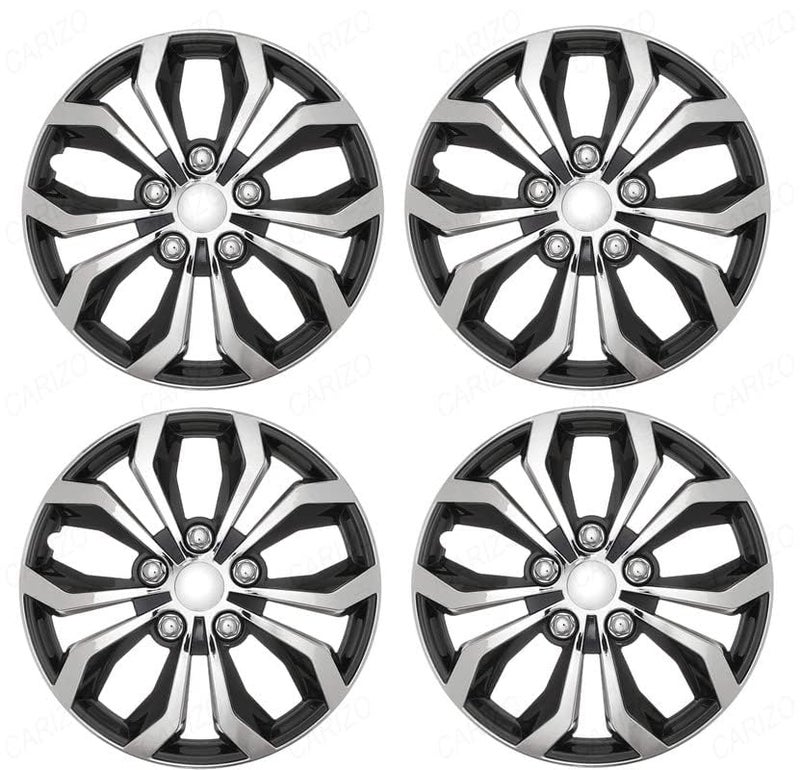 CARIZO Car Wheel Cover Caps (Black & Silver) 15 inches Press Type Fitting (Set of 4) for Maruti SX4 - Image 2