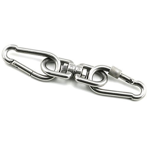 Lind Kitchen 1PCS M6 Double Ended Swivel Eye Hook 304 Stainless Steel Eye to Eye Swivel Shackle Ring Connector + 2PCS M6 Snap Hook - Image 1