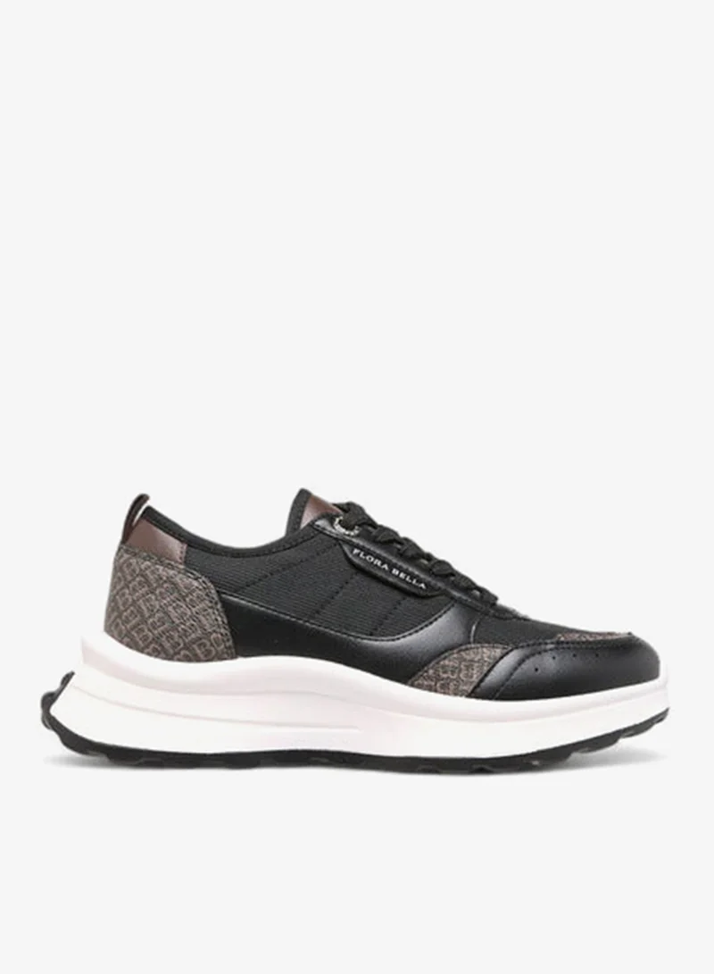 Women Monogram Print Sneakers with Lace-Up Closure