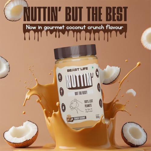 BeastLife Crunchy Coconut Peanut Butter | 24.5 G Protein | 800 gm | 100% Peanuts, High Protein | Zero Palm Oil | Non‑GMO Nut Butter | Fitness-Friendly Spread | Zero Cholesterol - Image 3