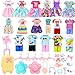Miunana 53 Inch Girl Doll Dress 36 PCS Clothes and Suitcase and Hats for 46 Inch Girl Doll Top and Pants Fashion Outfits Doll Shoes Dollhouse Furniture Kit - Image 3
