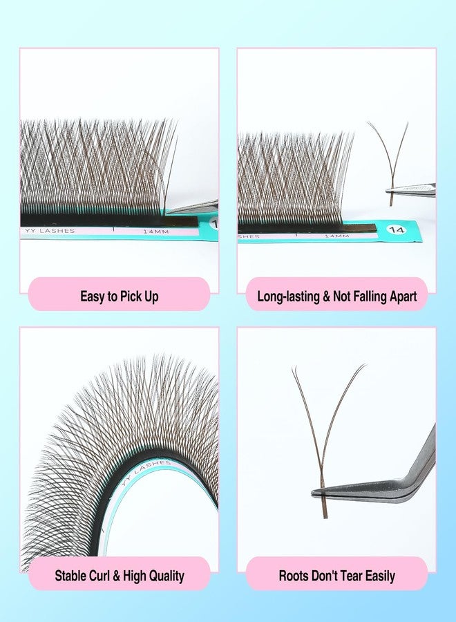 VAVALASH YY Lash Extensions Brown Color Tray Easy Premade Volume 2D Fans Eyelash Extension YY Type Natural Volume Lashes Extension Soft Matte Black Lashes (Brown-YY-0.07-C-8-15mm) - Image 4