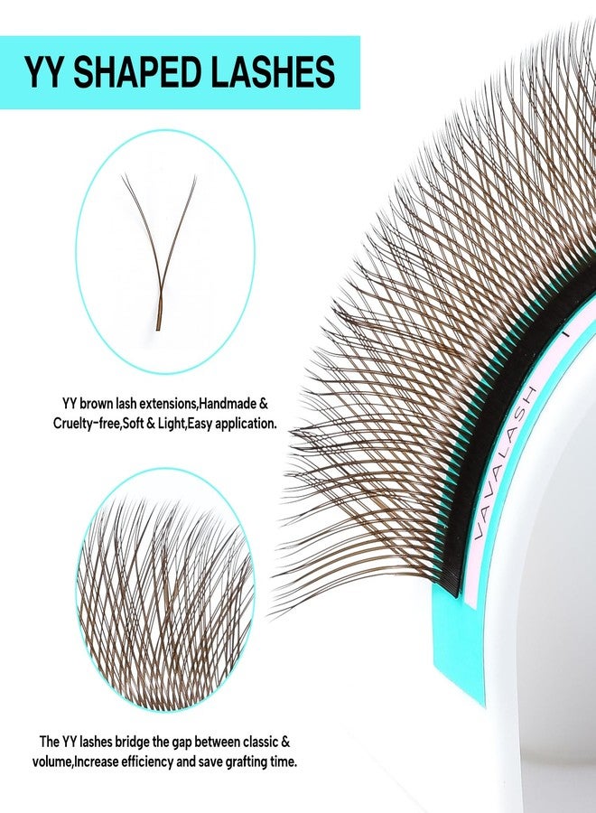 VAVALASH YY Lash Extensions Brown Color Tray Easy Premade Volume 2D Fans Eyelash Extension YY Type Natural Volume Lashes Extension Soft Matte Black Lashes (Brown-YY-0.07-C-8-15mm) - Image 3