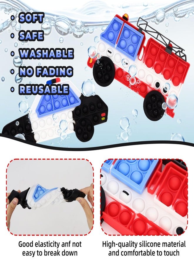 DEARIDAP 2 PCS Fidget Sensory , Fire Engines and Police Cars Prop, Stress and Anxiety Relief Sensory Objects, Silicone Squeeze Set for Adults School Party Favors - Image 3
