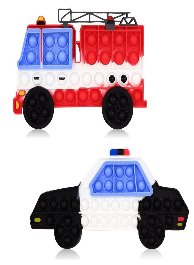 DEARIDAP 2 PCS Fidget Sensory , Fire Engines and Police Cars Prop, Stress and Anxiety Relief Sensory Objects, Silicone Squeeze Set for Adults School Party Favors - Image 1