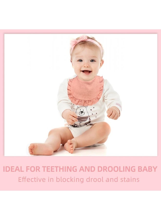 duludulu Baby Muslin Bibs, Bandana Drool Bib for Girls, Adjustable 100% Cotton Soft Baby Bibs for Drooling and Teething Organic Solid Colors Lap-Shoulder - Image 4