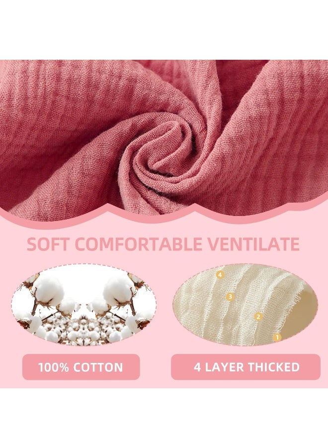 duludulu Baby Muslin Bibs, Bandana Drool Bib for Girls, Adjustable 100% Cotton Soft Baby Bibs for Drooling and Teething Organic Solid Colors Lap-Shoulder - Image 2