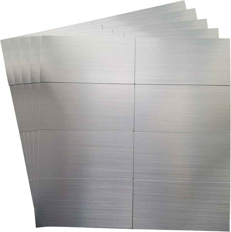 Crystiles 40-Pack 3"x6" Brushed Aluminum Peel and Stick Tile Backsplash Panels - Image 2