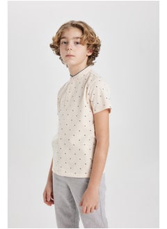 Boy Regular Fit Gadart Neck Knitted Short Sleeve Polo T-Shirt