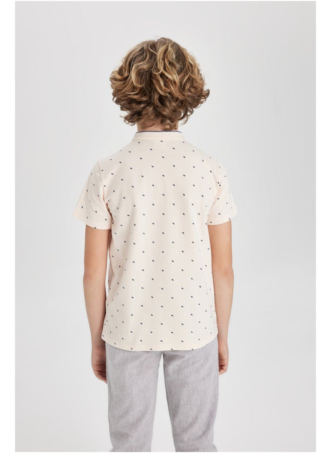 DeFacto - Boy Regular Fit Gadart Neck Knitted Short Sleeve Polo T-Shirt - Image 1