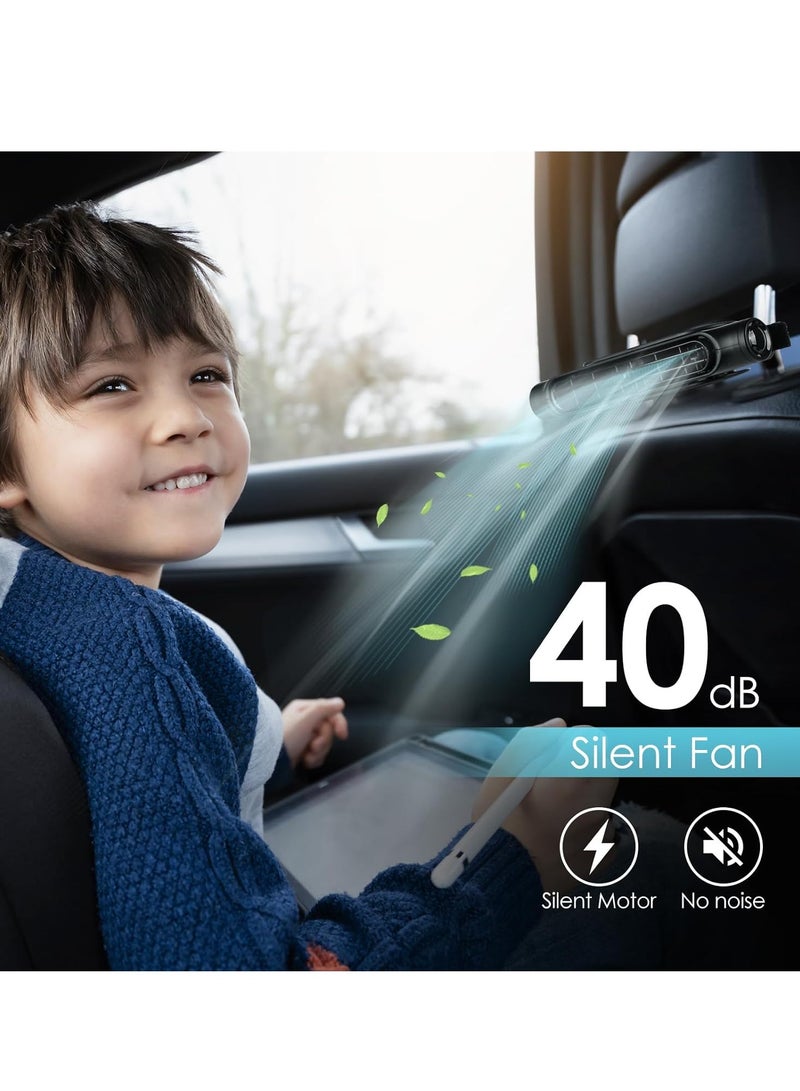 KASTWAVE Car Seat Cooling Fan, Car Fan for Kids, USB Car Headrest Fan for Front Rear Seat, Air Circulation Fan, USB Powered 3 Speeds Portable Car Cooling Fan, for All Vehicles - Image 3
